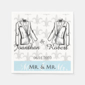 Twee Tuxedo Groom Gay Bruiloft Servet (Voorkant)