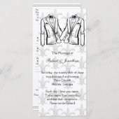 Twee Tuxedo Groom Gay Trouwprogramma Programmakaart (Voorkant / Achterkant)