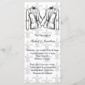 Twee Tuxedo Groom Gay Trouwprogramma Programmakaart (Voorkant)