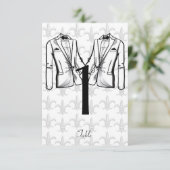 Twee Tuxedo Groom Gay Trouwtafel Nummer Kaart (Staand voorkant)