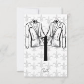 Twee Tuxedo Groom Gay Trouwtafel Nummer Kaart (Achterkant)