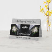 Twee Tuxedos Gay Wedding Gefeliciteerd Kaart (Gele Bloem)