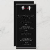 Twee Tuxedos met Red Rose Gay Bruiloft Menu (Voorkant / Achterkant)