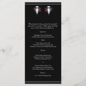 Twee Tuxedos met Red Rose Gay Bruiloft Menu (Voorkant)