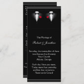 Twee Tuxedos met Red Rose Gay Trouwprogramma Programmakaart (Voorkant / Achterkant)