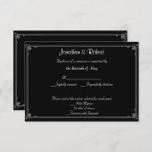 Twee Tuxedos met Red Rose Wedding Response Kaart (Voorkant / Achterkant)