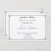 Twee Tuxedos met Red Rose Wedding Response Kaart (Voorkant / Achterkant)