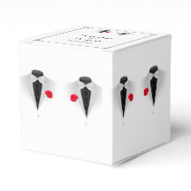 Twee Tuxedos op Witte Gay Bruiloft Favor Box