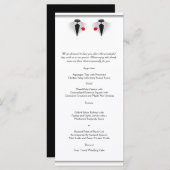 Twee Tuxedos op Witte Gay Bruiloft Menu (Voorkant / Achterkant)
