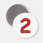 twee, twee jaar, tweede, twee jaar oud, datum, num magneet (Voorkant / Achterkant)