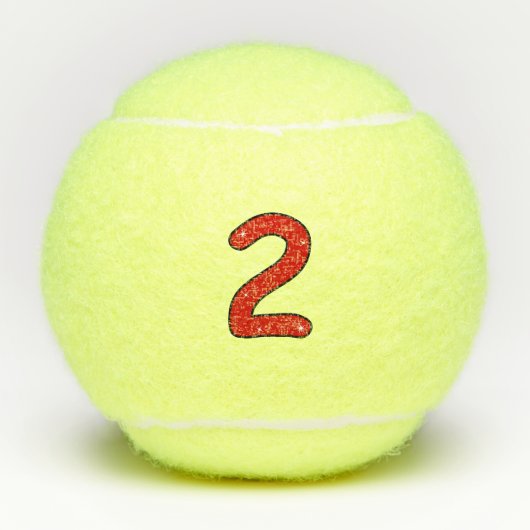 twee, twee jaar, tweede, twee jaar oud, datum, num tennisballen (Voorkant)