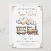 Twee Twee Trein Verjaardag Kaart (Voorkant)