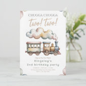 Twee Twee Trein Verjaardag Kaart (Staand voorkant)