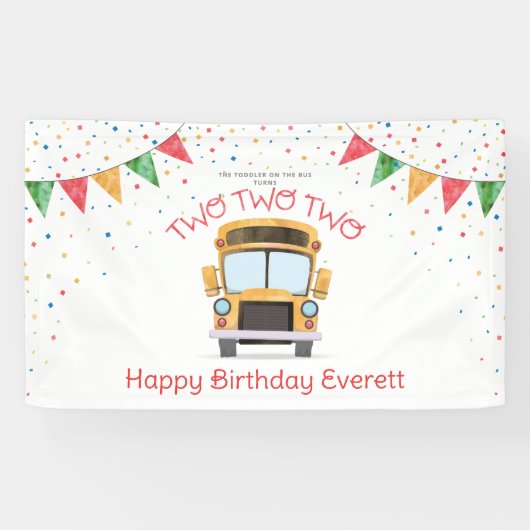 Twee Twee Verjaardagsbanner Spandoek (Horizontaal)
