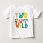 Twee tweede geboorte-Baby-T-Shirt van wilde dieren (Voorkant)