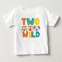 Twee tweede geboorte-Baby-T-Shirt van wilde dieren