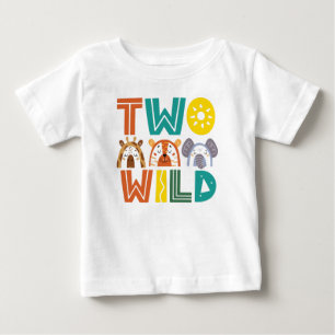 Twee tweede geboorte-Baby-T-Shirt van wilde dieren