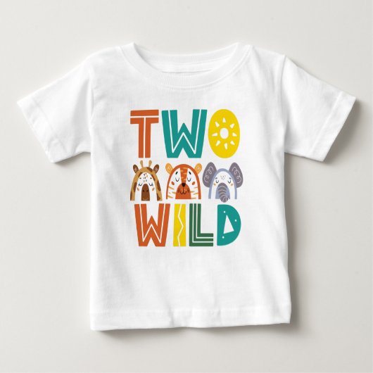 Twee tweede geboorte-Baby-T-Shirt van wilde dieren (Voorkant)
