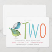 Twee tweede uitnodiging van de Birthday Party (Voorkant / Achterkant)