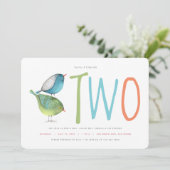 Twee tweede uitnodiging van de Birthday Party (Staand voorkant)