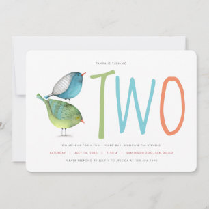 Twee tweede uitnodiging van de Birthday Party