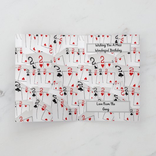 Twee 'tweeduizend'-kaarten gelaagde 'Birthday'-Kaa Kaart (Binnen)