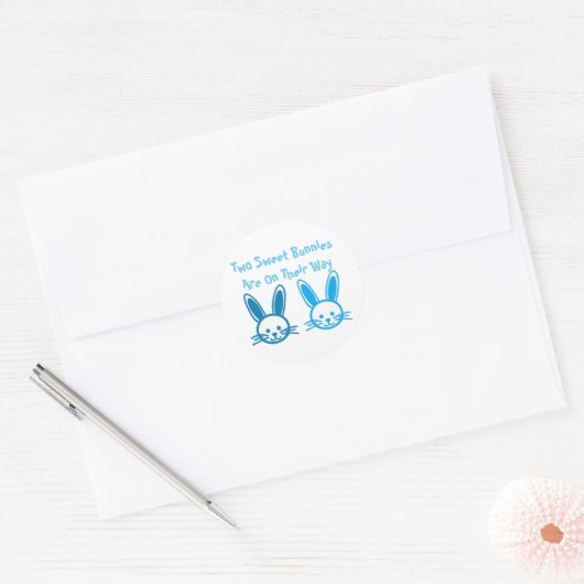Twee tweelingboeien ronde sticker (Envelop)