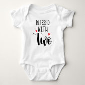 Twee Tweelingen Gezegend Baby Bodysuit (Voorkant)