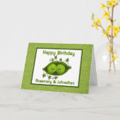 Twee tweelingen van de vorige dag, twee erwten in kaart (Gele Bloem)