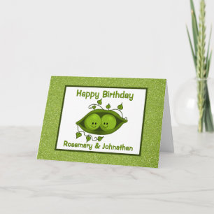 Twee tweelingen van de vorige dag, twee erwten in  kaart