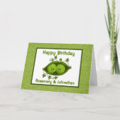 Twee tweelingen van de vorige dag, twee erwten in kaart (Voorkant)