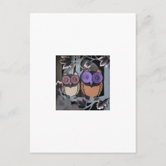 twee uilen briefkaart (Voorkant)