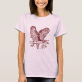 Twee uilen - donkerrood t-shirt (Voorkant)