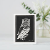Twee uilen  illustratie briefkaart (Staand voorkant)