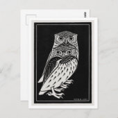 Twee uilen  illustratie briefkaart (Voorkant / Achterkant)