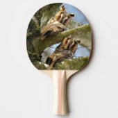 Twee Uilen in de Bossen, vogels, wilde dieren Ping Tafeltennisbatje (Achterkant)