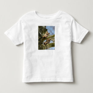 Twee uilen in het bos, vogels, dieren in het wild kinder shirts