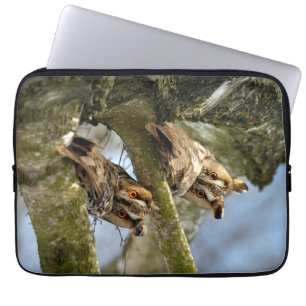 Twee uilen in het bos, vogels, Laptop Slee natuur Sleeve
