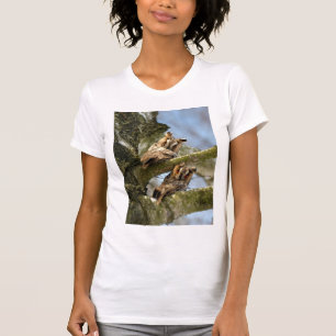 Twee uilen in het bos, vogels, wildlife T-shirt