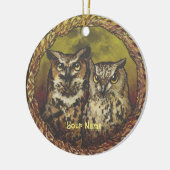 Twee uilen keramisch ornament (Links)