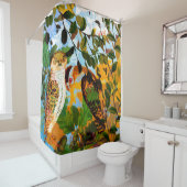 Twee uilen met het gordijn (In situ)