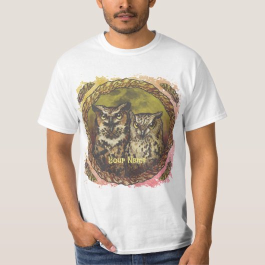 Twee uilen   t-shirt (Voorkant)