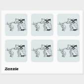Twee uilen vierkante sticker (Vel)