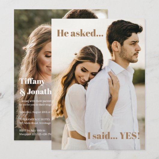 Twee uitnodiging van de FotoEngagement Party (Voorkant / Achterkant)