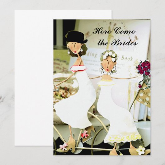 Twee Uitnodiging voor een bruidend huwelijk met tw (Voorkant / Achterkant)