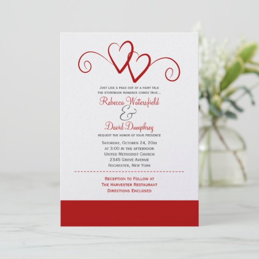 Twee uitnodiging voor een Rode Harten Weddenschap (Staand voorkant)