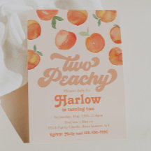 Twee uitnodiging voor Peachy | Peach Birthday Invi
