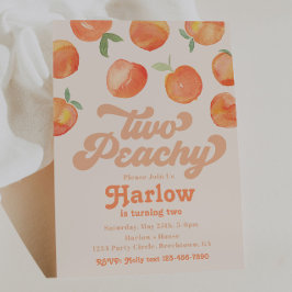 Twee uitnodiging voor Peachy | Peach Birthday Invi
