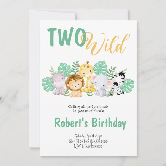 Twee uitnodigingen tot het indienen van twee Wild  (Voorkant)