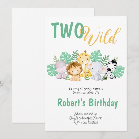 Twee uitnodigingen tot het indienen van twee Wild  (Voorkant / Achterkant)